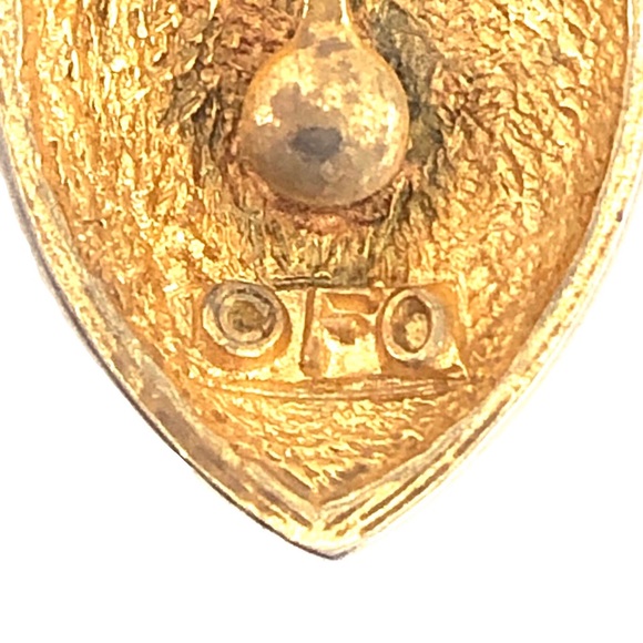 Vintage Fernando Originals Enamel Clip On Earrings - Picture 5 of 5